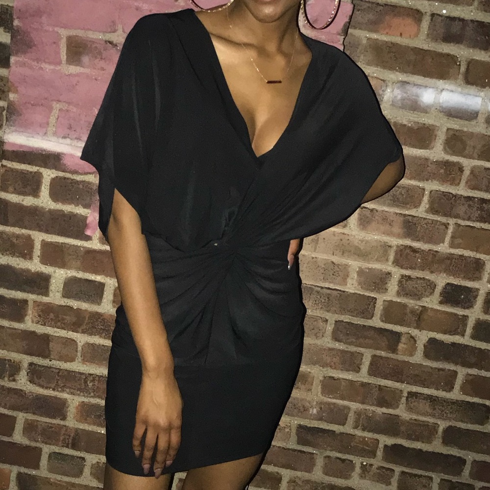 Sexy Black Twist Dress